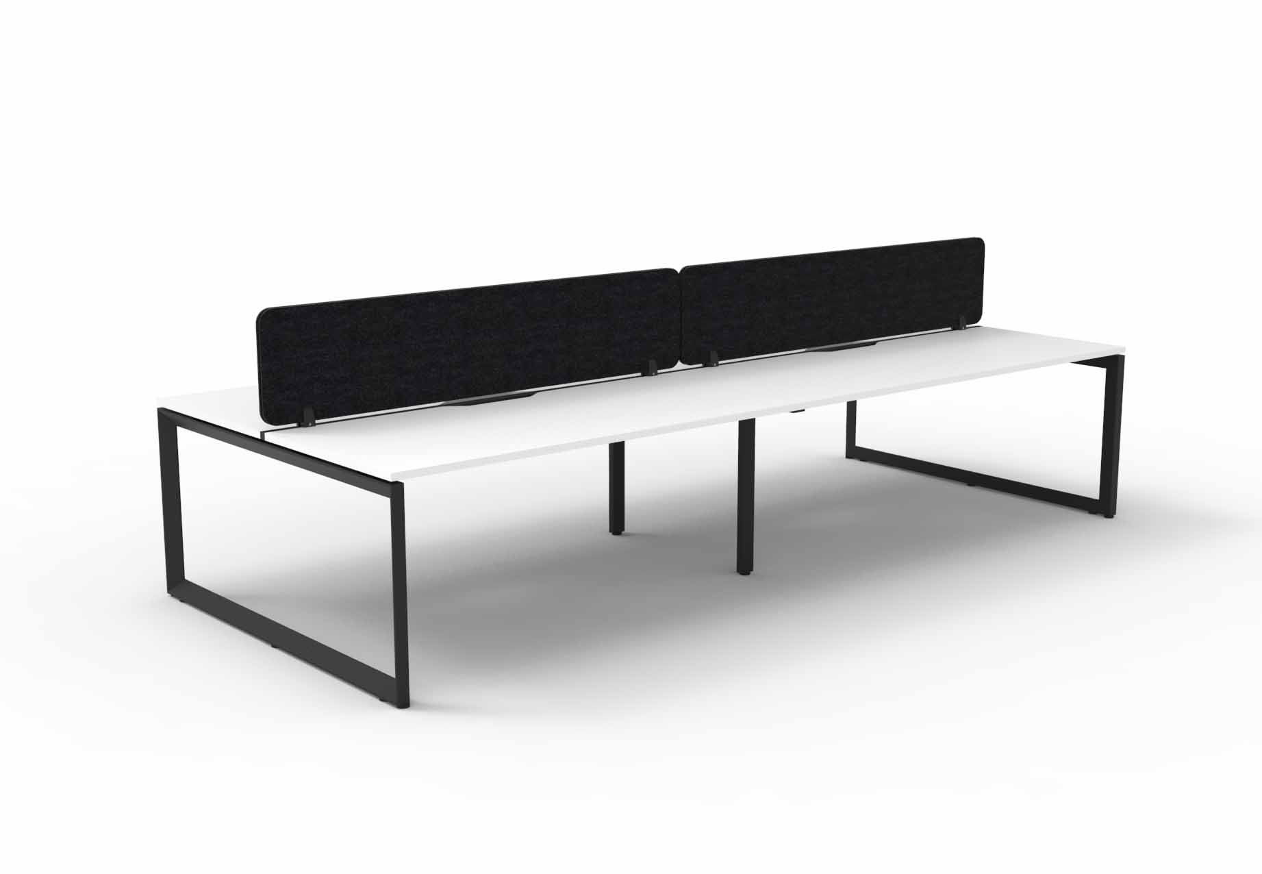 Loop 4 Person Double Sided Workstation - with Eco Screen